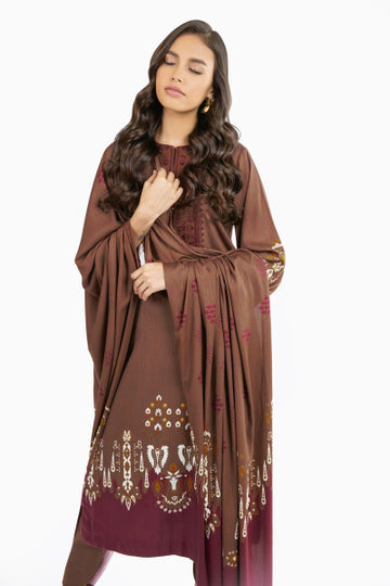 Alkaram FW-20.1-22-Brown Winter Collection 2022 Online Shopping